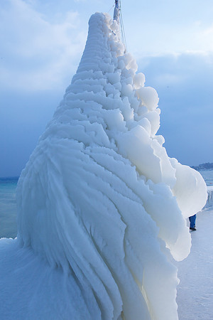 Ice sculpture created by wind